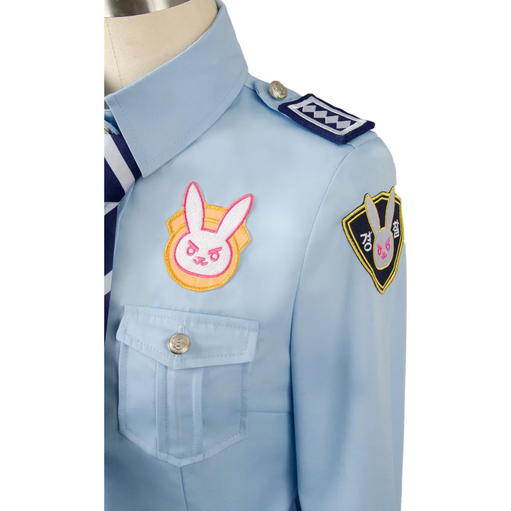 OW Косплей D. VA DVA Хана Сонг полицейская форма полицейского военная шляпа Кепка женская униформа Взрослый карнавал Косплей вечерние ролевые игры