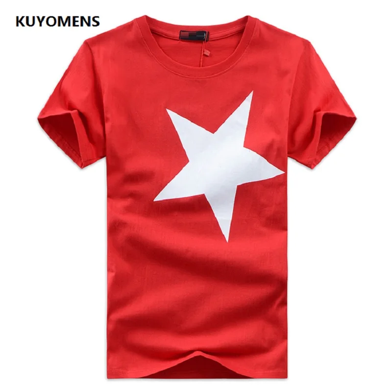Мужская футболка KUYOMENS летняя большого размера с коротким рукавом|tee shirt homme|t hommemen