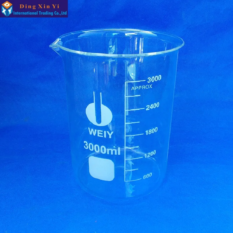 Glass beaker 3000ml Lab Supplies Good quality High boron material | Канцтовары для офиса и дома