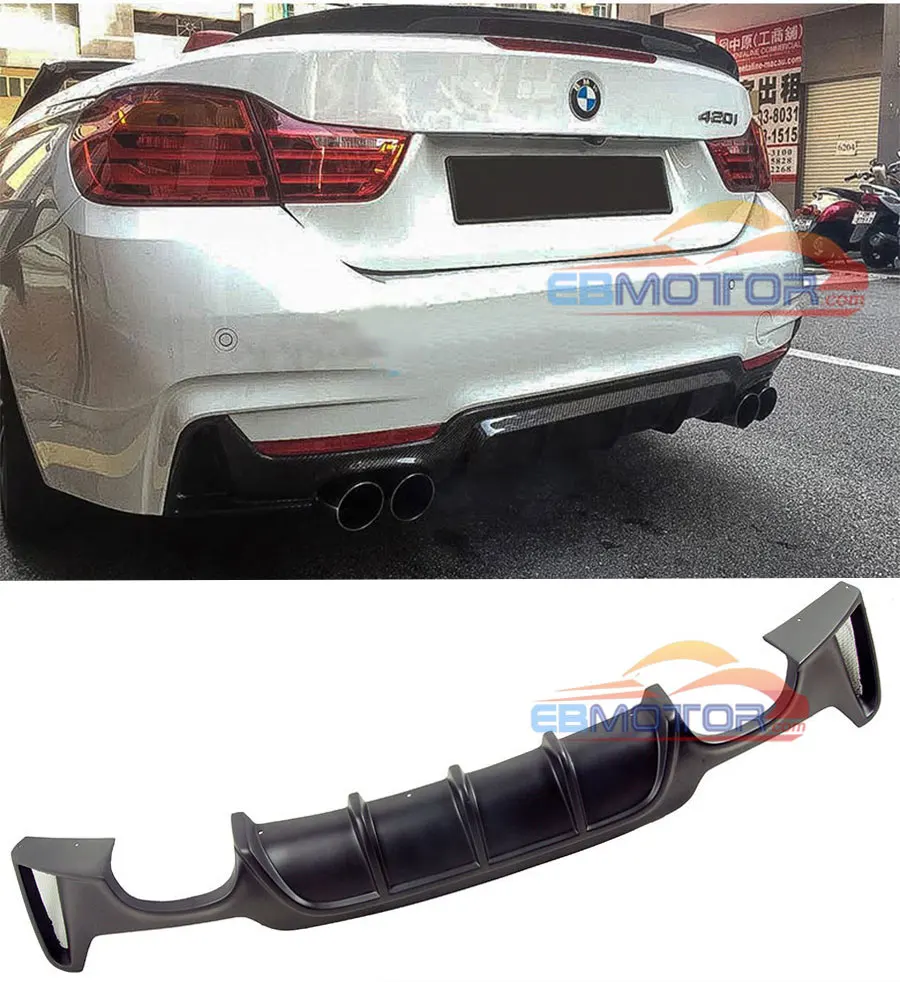 Неокрашенный задний диффузор для BMW F32 F33 F36 420i 428i использования с 4 наконечниками