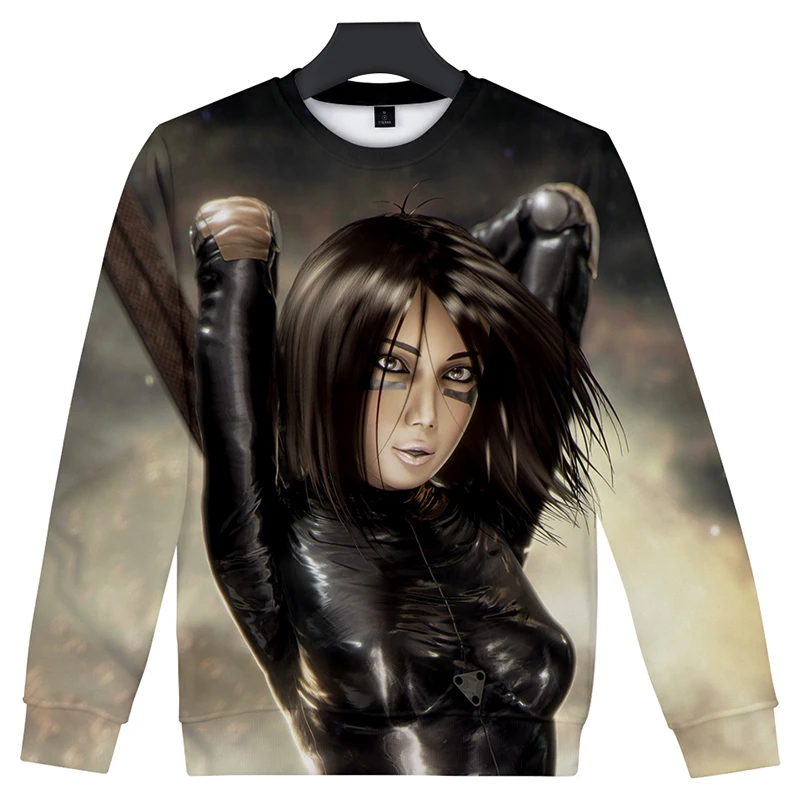 Alita Battle Angel 3d Hoodies Pullover Fashion Men Women Capless Sweatshirt Casual Long Sleeve Round Neck 3D Hoodie Clothes Tops | Мужская