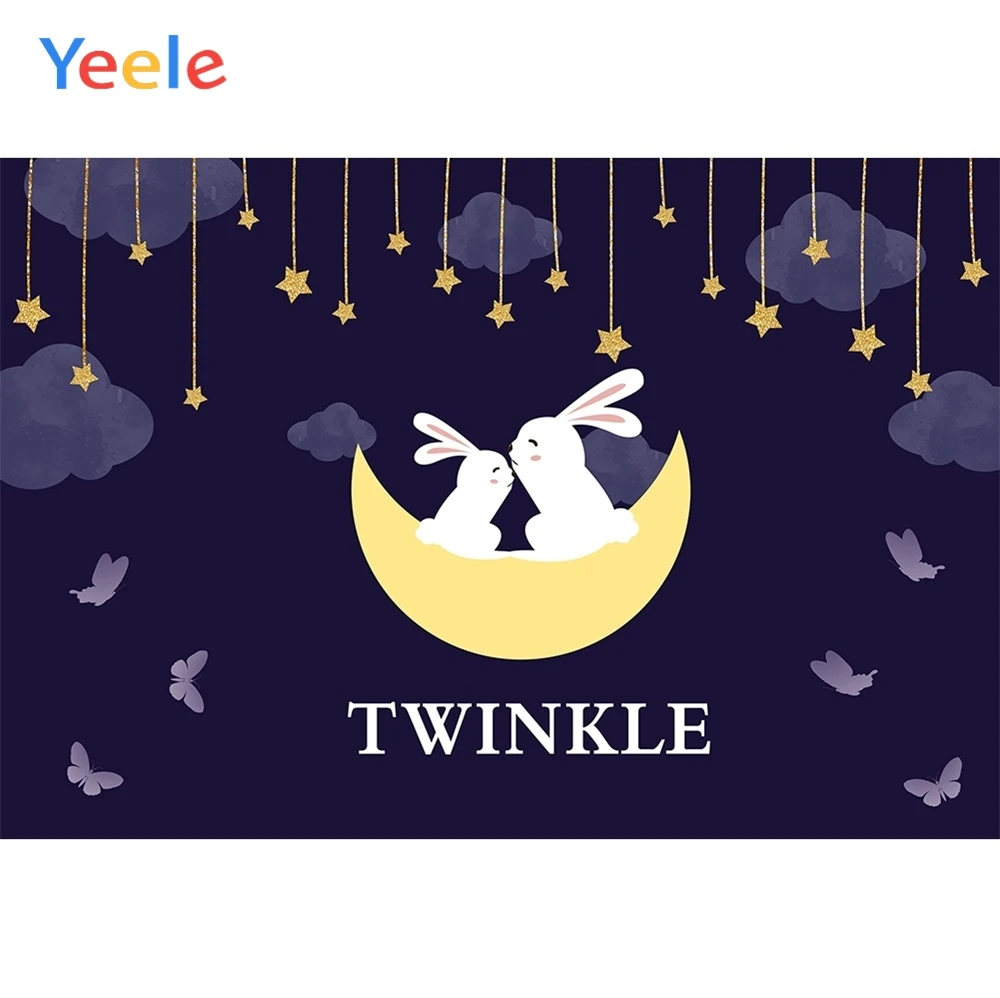 Yeele Twinkle Star Moon Rabbit Party фотография для детей Фон детской фотосъемки ночная сцена