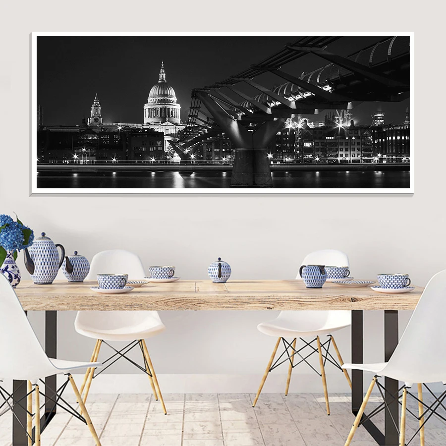 Фон с изображением ночного города пейзаж настенная живопись на холсте