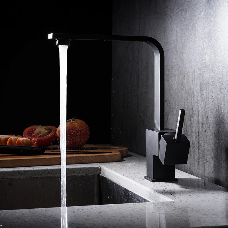 Полностью медный черный кухонный кран сборщик резервуаров для горячей и