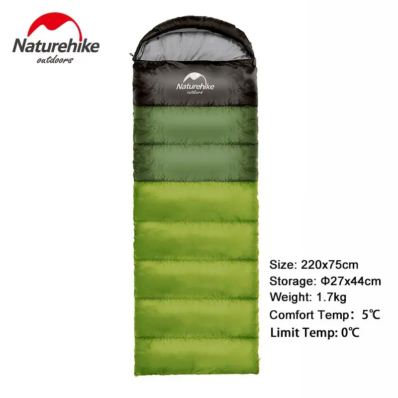 Green 1.7kg Naturehike открытый кемпинг спальный мешок Сверхлегкий Водонепроницаемый Сращивание держать тепло три сезона спальный мешок Туризм путешествия Кемпинг - Цвет: Green 1.7kg