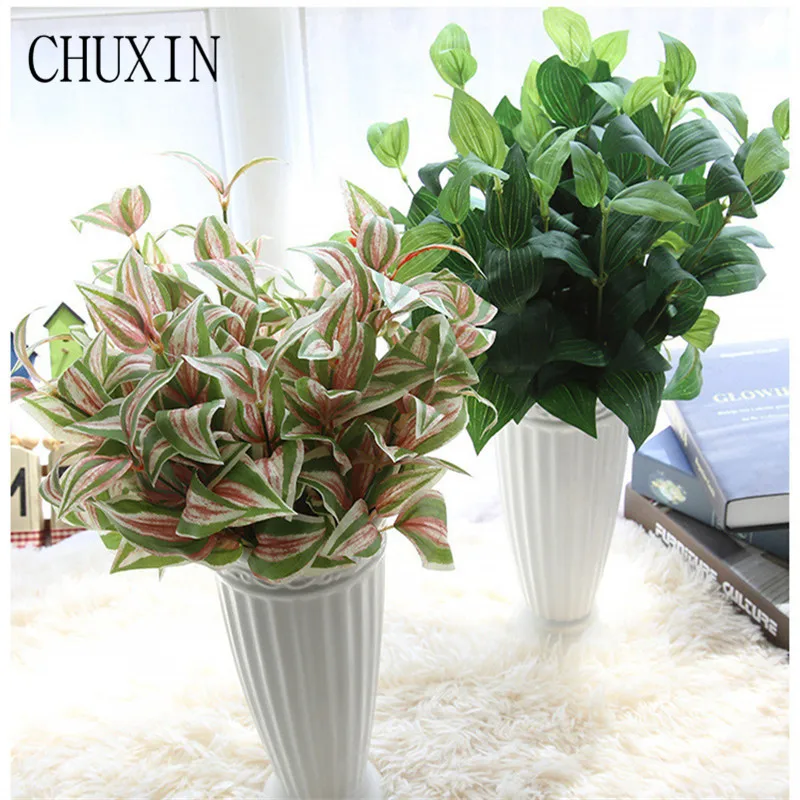 Искусственные зеленые растения 6 головок бровей листьев дома Цветочная