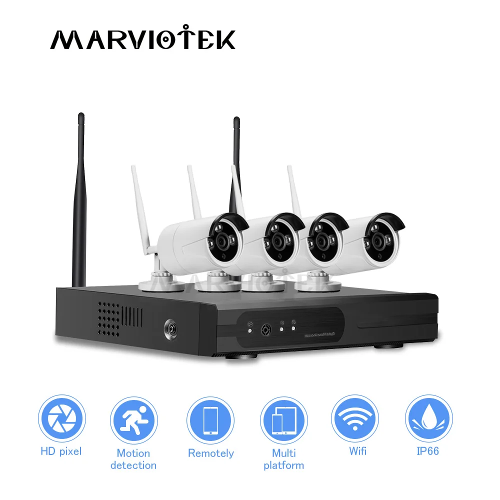 4CH 1080P Беспроводная охранная камера система видеонаблюдения 720P ip Wifi NVR комплект