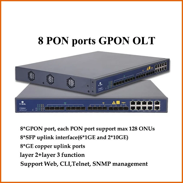 VSOL OLT V1600G1 FTTH 10GE uplink GPON с SFP Класс C + чипсетом BDCOM Питание переменного тока стоимость