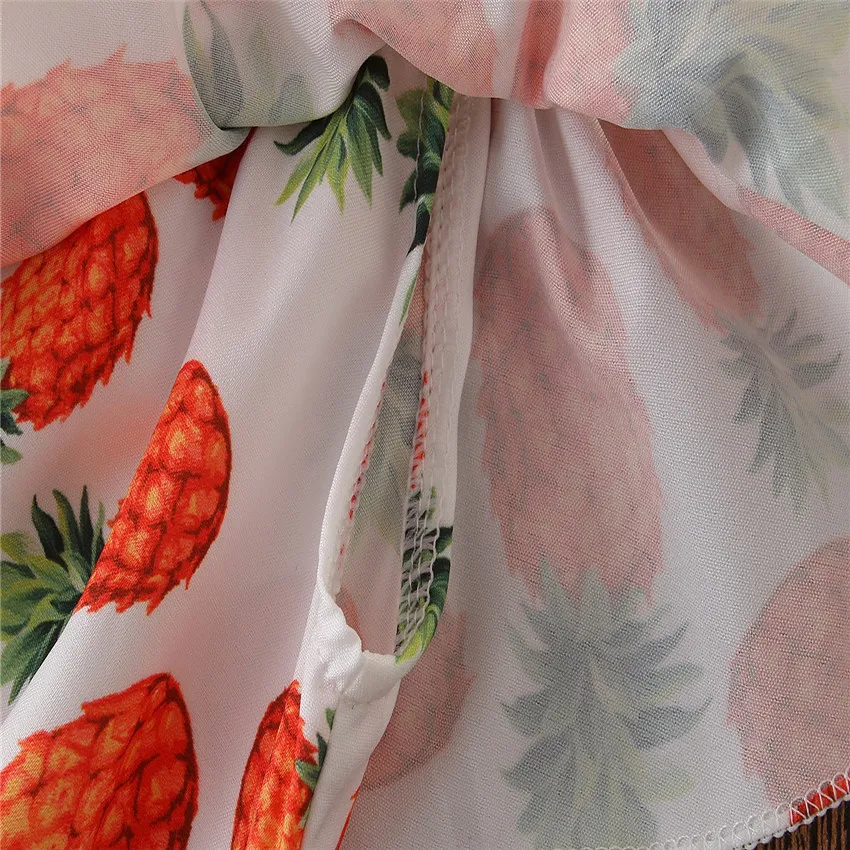 Одежда для маленьких девочек детская одежда рубашка с принтом ананаса топ +