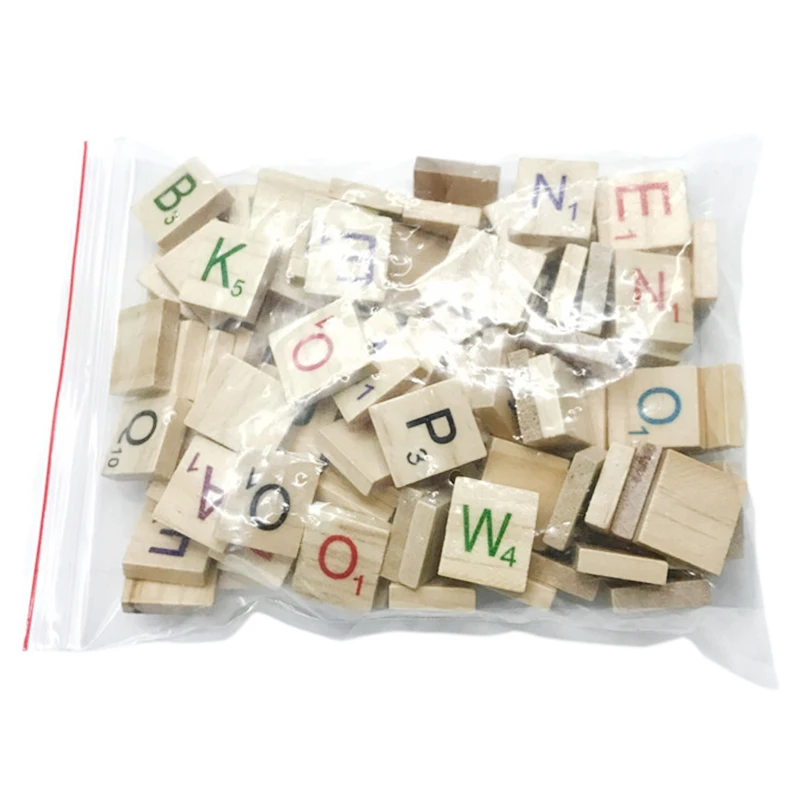 100 Деревянный Алфавит Эрудит красочные буквы и цифры для поделок из