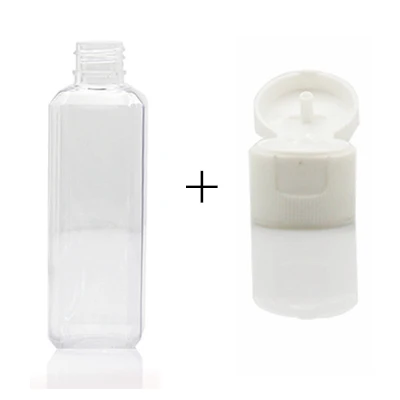 clear with white cap Sedorate 50 шт./партия 100 мл ПЭТ Косметический флакон крышка шампуня бутылка для многоразового использования Макияж Контейнер для смывки чехол JX043-2 - Цвет: clear with white cap