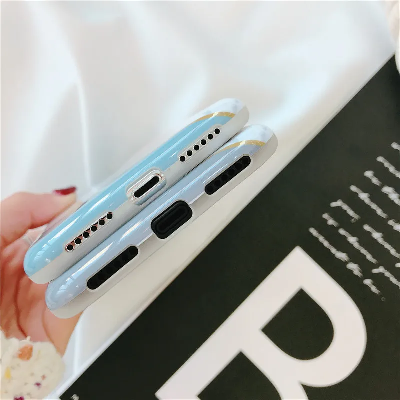 Boucho Funny Geometry Splice Pattern Case For iphone X 6S 6 7 8 Plus Classic Marble Painted Phone Cases Cover |