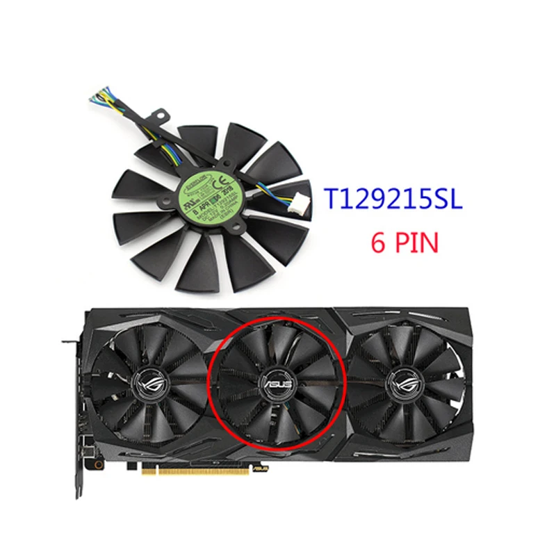 Вентилятор для видеокарты ASUS T129215SH T129215SL 12 В 0 30 А охлаждающий вентилятор