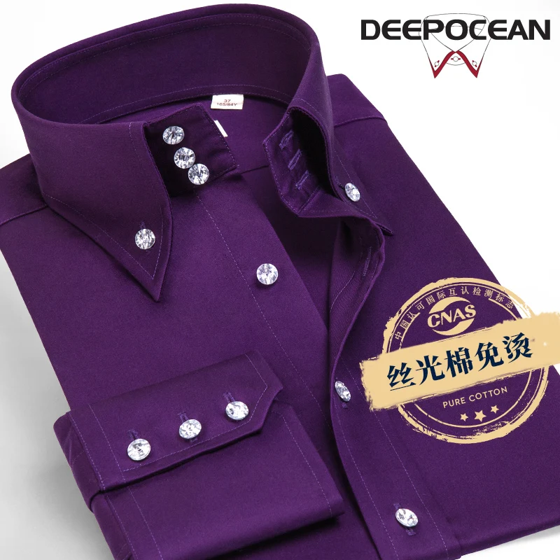 Рубашка Deepocean мужская из хлопка модная Повседневная деловая рубашка большого