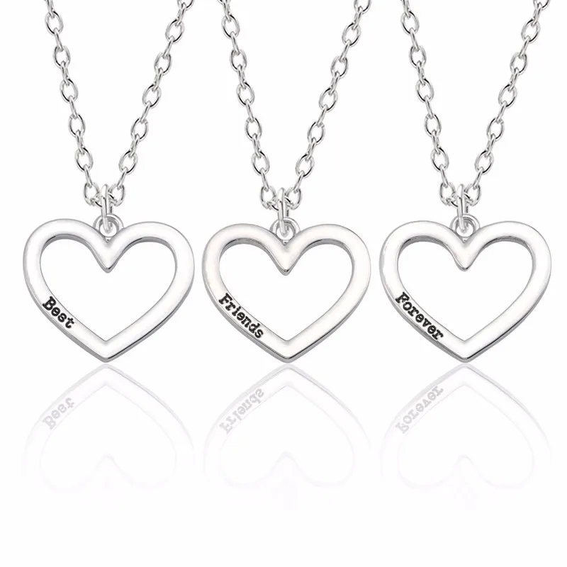 

Trendy Best Friend Forever Necklace Best Friends Pendant Jewelry BFF 3pcs Set Lover Heart Necklaces&Pendants Christmas