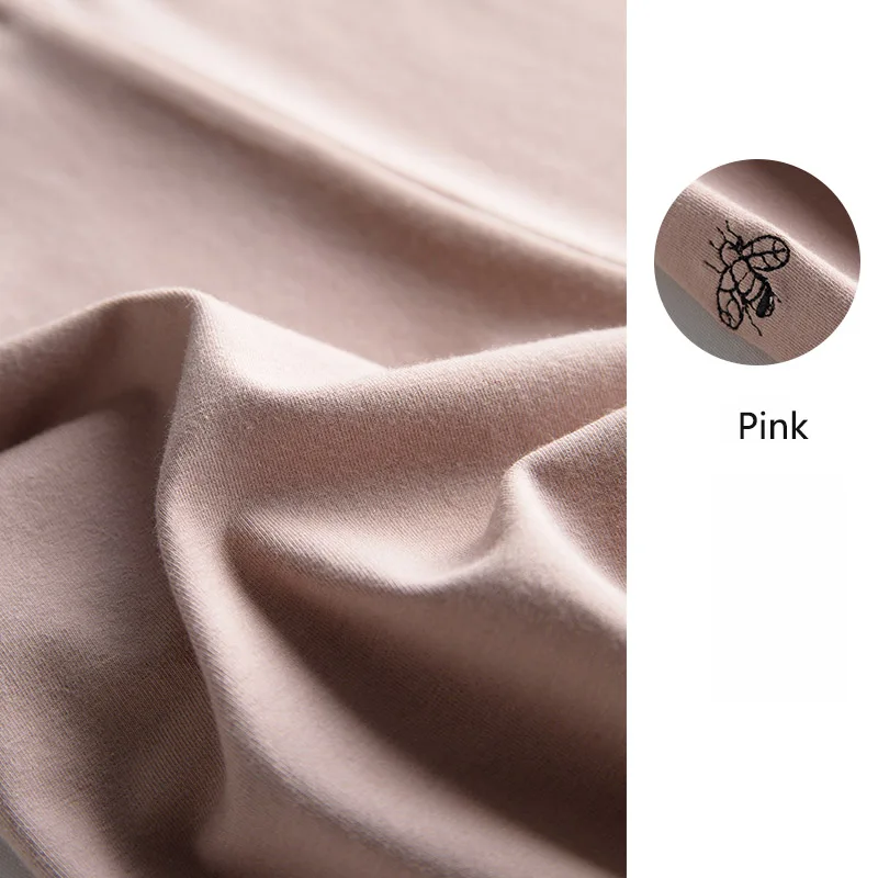Pink Весенние и летние новые стильные женские леггинсы, повседневные хлопковые стильные леггинсы с вышивкой пчелы, женские тянущиеся леггинсы с высокой талией - Цвет: Pink