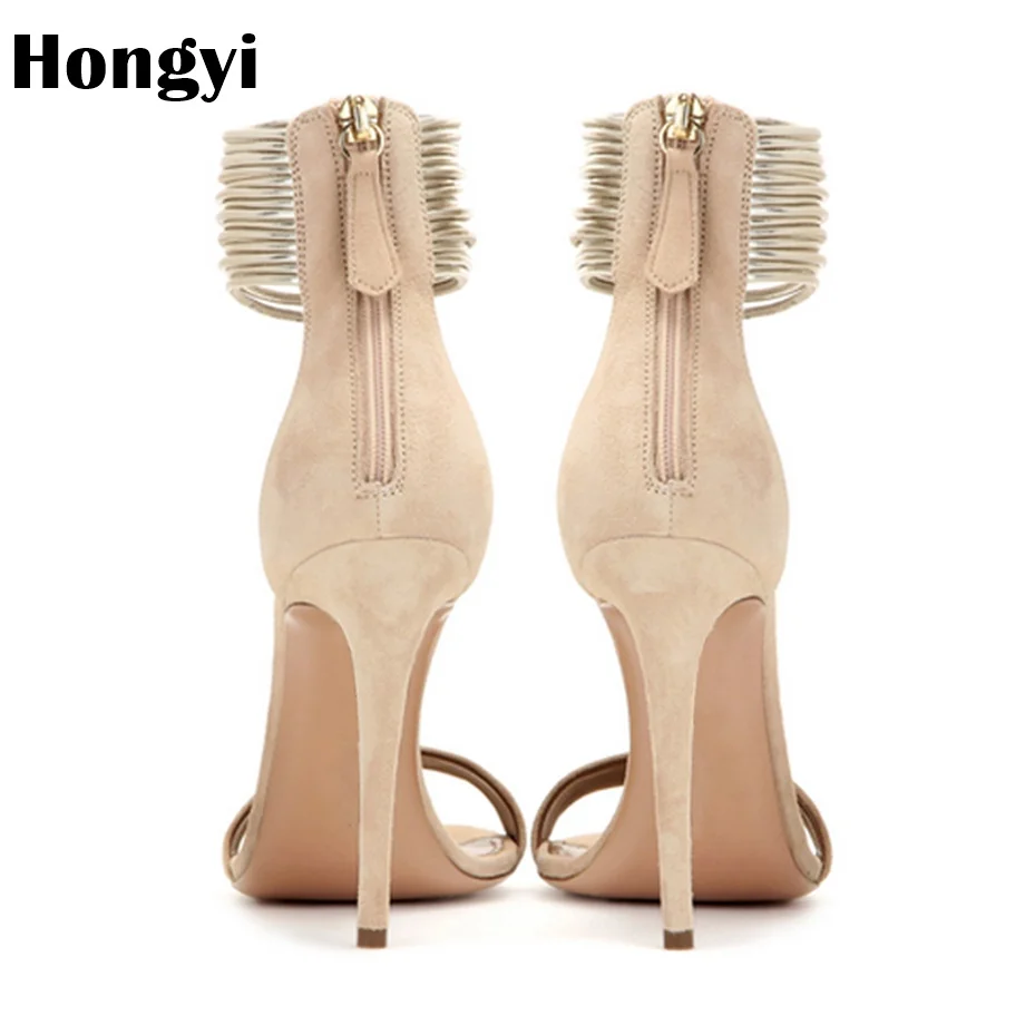 Сандалии гладиаторы Hongyi женские летние босоножки на шпильке замшевые туфли с