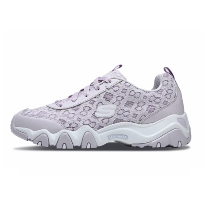 Skechers/ г. Летняя обувь женская повседневная обувь D'lites с кружевом Женская дышащая обувь на платформе бренд 66666111-BLK - Цвет: 66666111-LAV