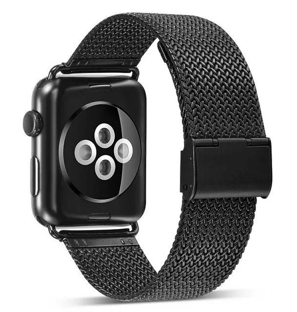 Черный Для Apple Watch 4 40 мм 44 мм ремешок Нержавеющая сталь Пряжка ремешок для часов для iwatch серии 4 серии 3/2/1 38 мм 42 мм наручные часы Группа - Цвет ремешка: Черный
