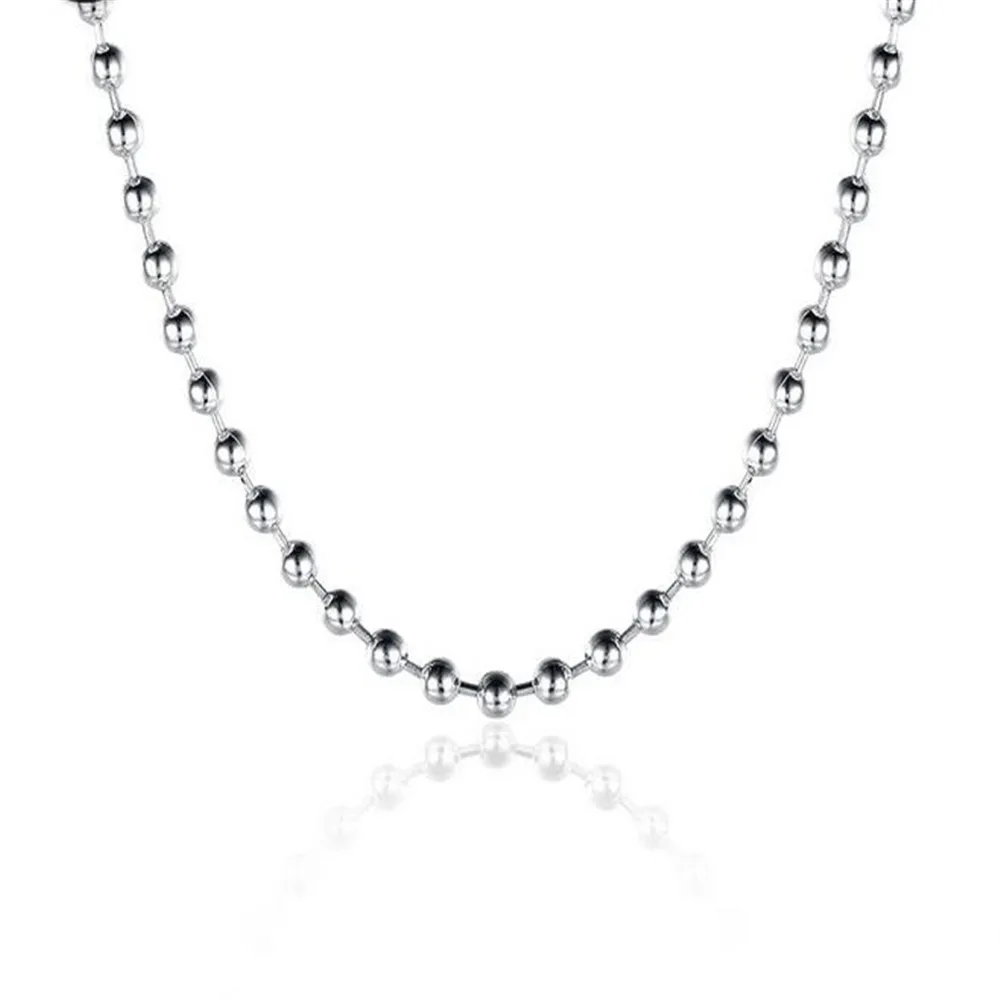 Модное ожерелье-цепочка цвет серебро 925 пробы 2 мм 1 шт. 16-24 дюйма бесплатная