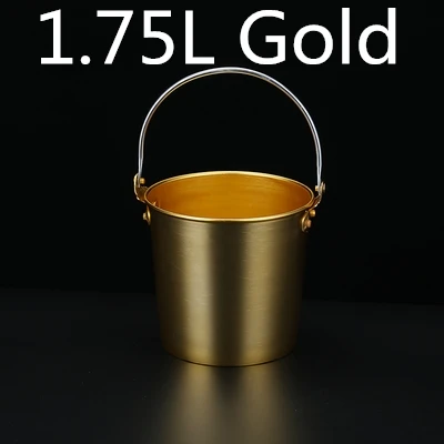 1.75L Gold 1.25L/1.75L серебряное/медное/золотое/синее/зеленое ведро для льда из нержавеющей стали, ведро для льда, вина, шампанского, охладитель пива, ледяная бочка - Цвет: 1.75L Gold