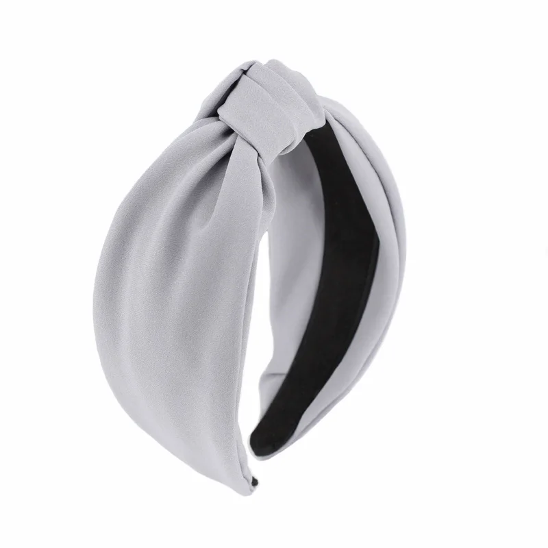 

Elegant Ladies Center Knotted Headband Korean Solid Wide Hairband High Quality Fashion Hair Accessories for Women