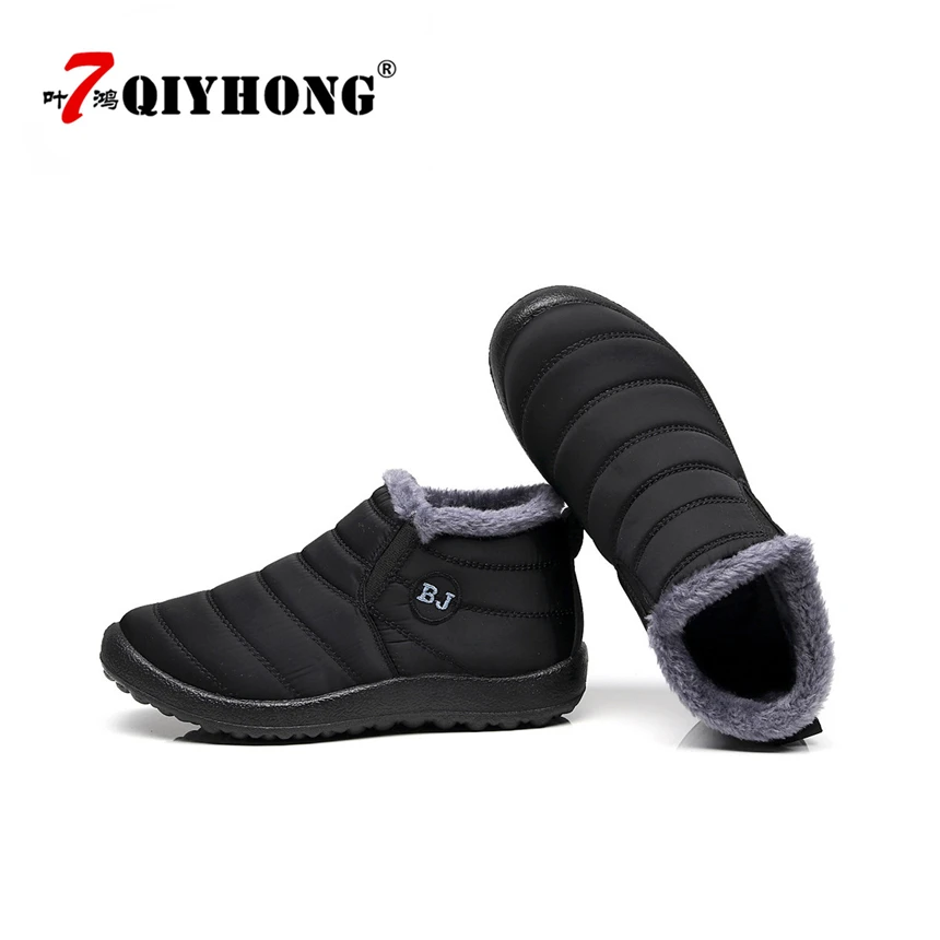 Водонепроницаемые женские ботинки QITHONG ботильоны зимняя теплая Уличная обувь с