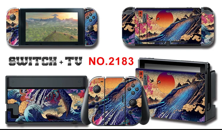 Для nintendo Switch Pain sticker консоль Dock Joy Con полное покрытие цветной бумажной кожи Закаленное стекло протектор экрана от 2000-2305