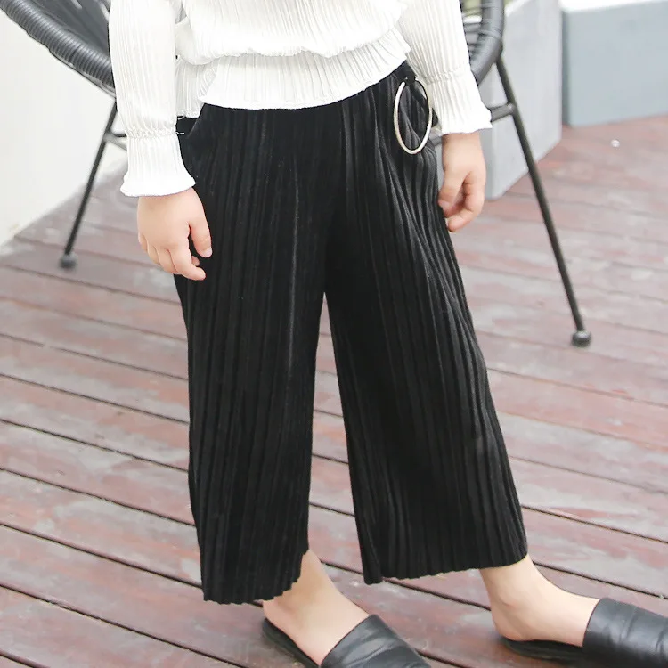 Детские Широкие штаны для девочек Новинка 2019 года сезон весна свободные брюки в