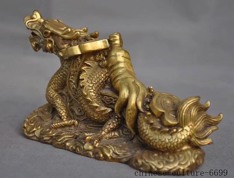 

christmas China Feng Shui bronze auspicious wealth ruyi Ginseng Zodiac year Dragon statue halloween