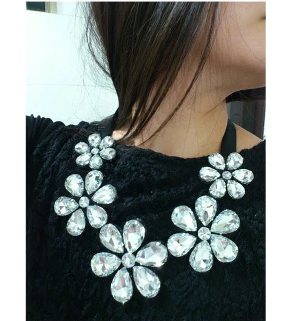 2018 Горячее предложение элегантный синий цвет 5 ожерелье в виде цветка бант лента