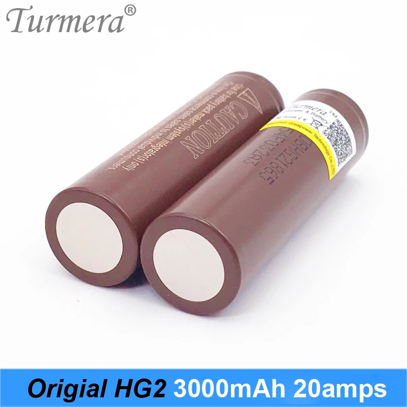Аккумулятор Turmera 18650 hg2 3000 мАч батарея 20a электронная сигарета мод батарея для отвертки аккумуляторные инструменты