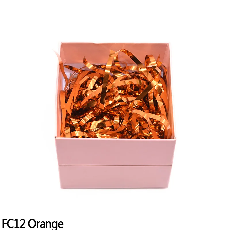 orange 10/50/100g цветная с перекрестными шнурками из волокна «раффия» Фольга ткани Бумага наполнитель подарочной коробки конфетти для свадебной вечеринки аксессуары для воздушного шара с прорезями Бумага полоски - Цвет: orange