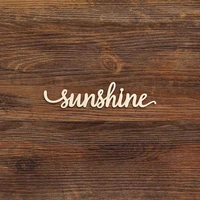sunshine script word wood sign wooden sign art laser cut cursive wood inspirational new baby nursery decoration