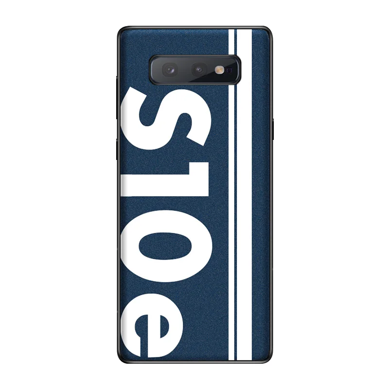 S10e-Dark blue Для samsung S10 чехол, оригинальная Спортивная уличная культура, кожа, мягкий край, защитный чехол для samsung Galaxy S10 Plus S10e S10 5G чехол - Цвет: S10e-Dark blue