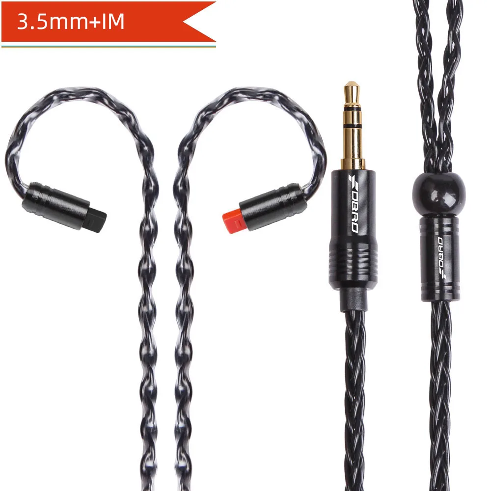 black 3.5mm IM FDBRO 2,5/3,5/4,4 мм наушники кабель IE80 A2DC IM 8 ядерный мини посеребренные CD-плеер гарнитура провода LS50 LS70 LS200 LS300 E50 - Цвет: black 3.5mm IM