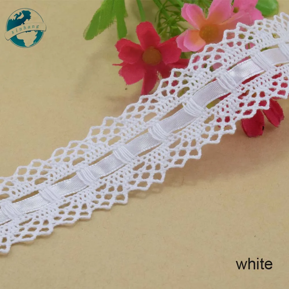 3 см 100% хлопок вышивка кружево 2 цвета французская кружевная Лента ткань гипюр diy