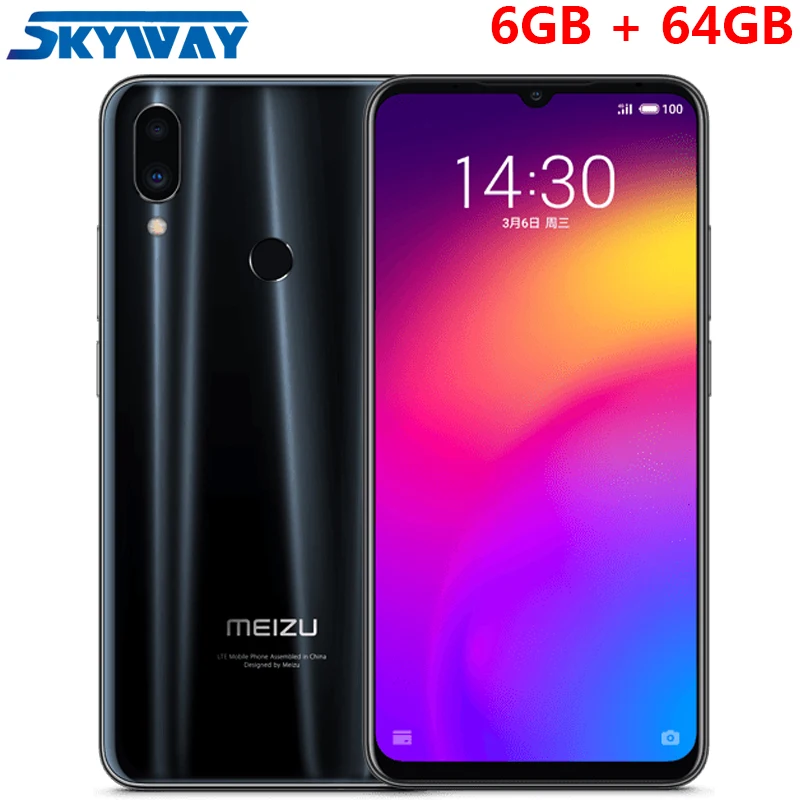Meizu Note 9, Note9, 4 ГБ, 64 ГБ, 4G, LTE, Snapdragon 675, четыре ядра, 6,2 дюймов, FHD+ экран, МП, задняя камера, отпечаток пальца, сотовый телефон