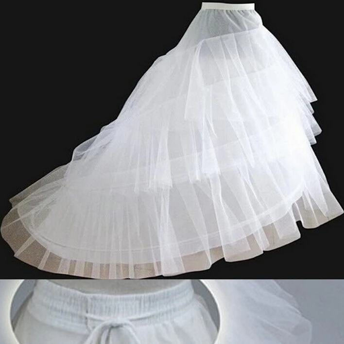 Бесплатная доставка Нижняя юбка со шлейфом новинка 2020 великолепное белое