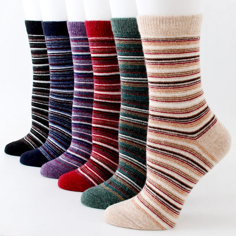 Deer cat adult retro thick wool socks Fashion women striped sock wild Spring autumn winter warm woman | Женская одежда