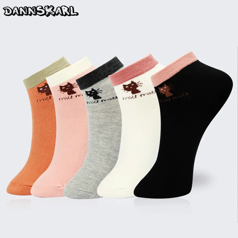 Носки женские хлопковые короткие с принтом 5 пар | Женская одежда