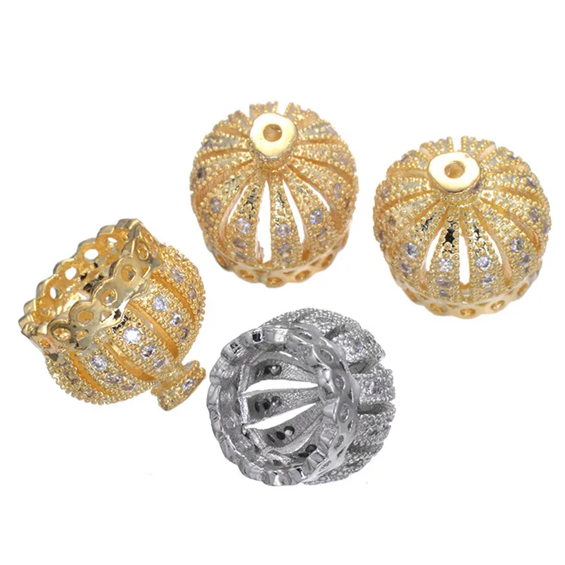 Fyla Mode Корона Циркон разделительные бусины Подвески Микро Проложить