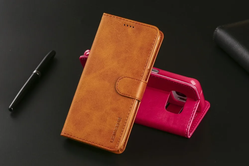 Роскошный кожаный чехол книжка для телефона Samsung Galaxy S10 S9 S8 Plus E Магнитный S7 S6 Edge