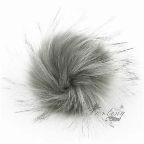 Light Gray Мех животных Ling DIY 12 шт. искусственный мех енота 11 см пушистый помпон мяч для шляпа шапочка интимные аксессуары для женщин брелок - Цвет: Light Gray