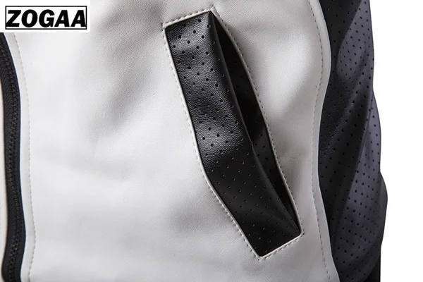 Мужская кожаная куртка с воротником стойкой черная и белая большого размера 5xl