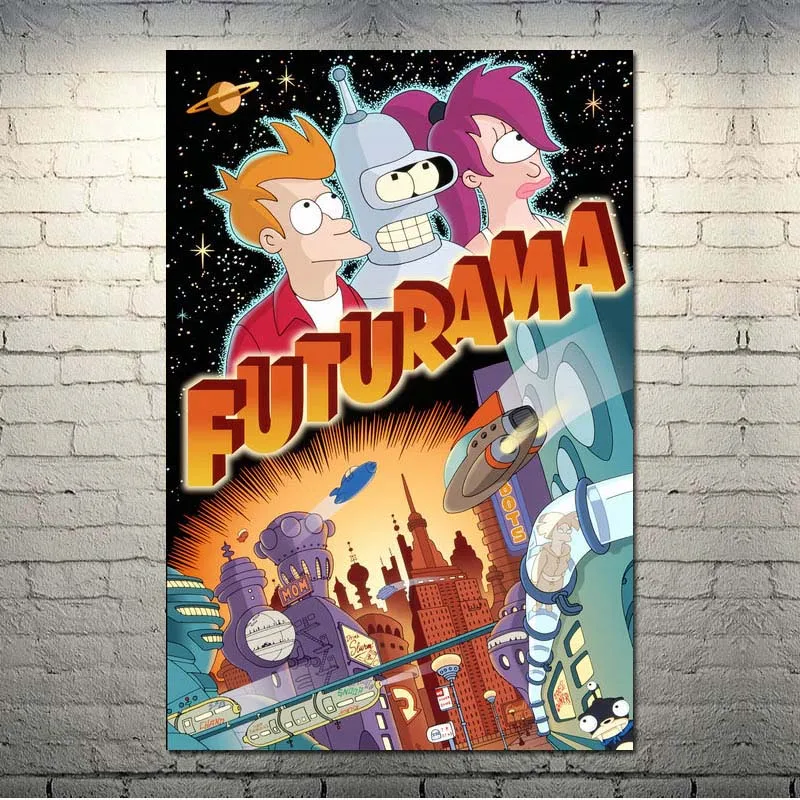 picture 3 Futurama мультфильм аниме искусство шелк Холст плакат 13x20 24x36 дюймов настенные панно-001 - Цвет: picture 3