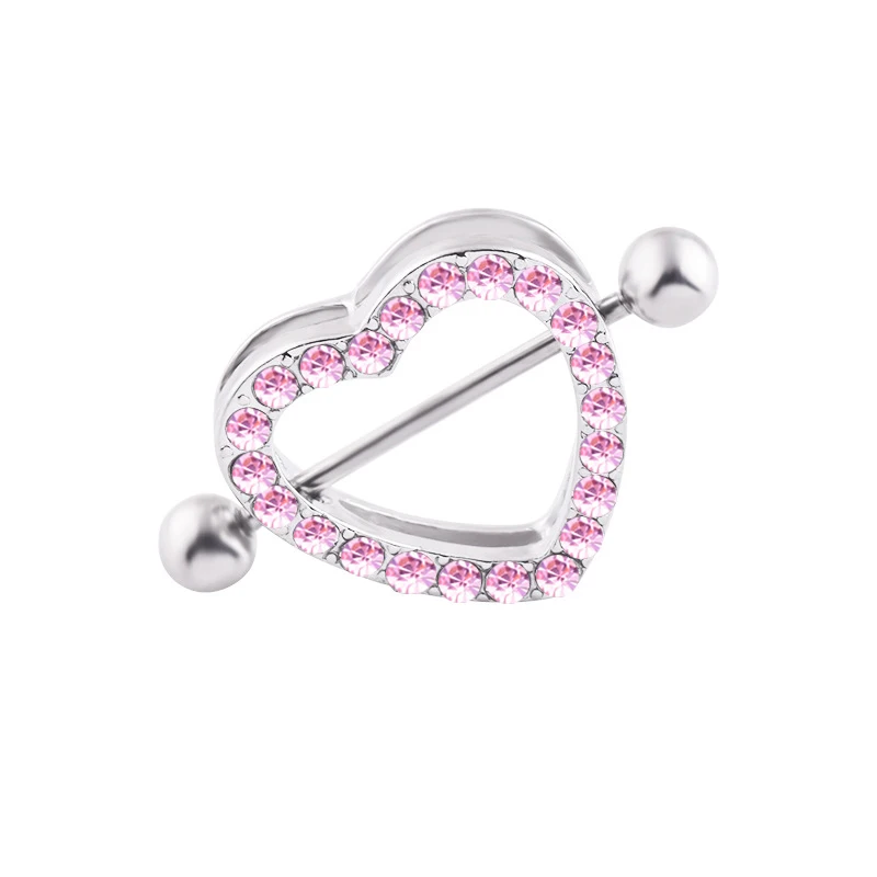 2 шт. панк кольцо для сосков сердце подвеска на цепочке защита тела ювелирные