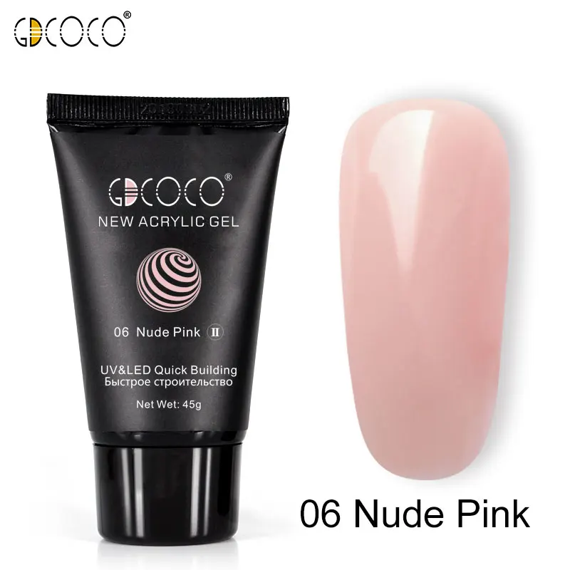 06 Nude pink New 86151 Venalisa поставка GDCOCO, 6 цветов, полигель, УФ светодиодный гель, удлиняющая Кисть для ногтей - Цвет: 06 Nude pink New