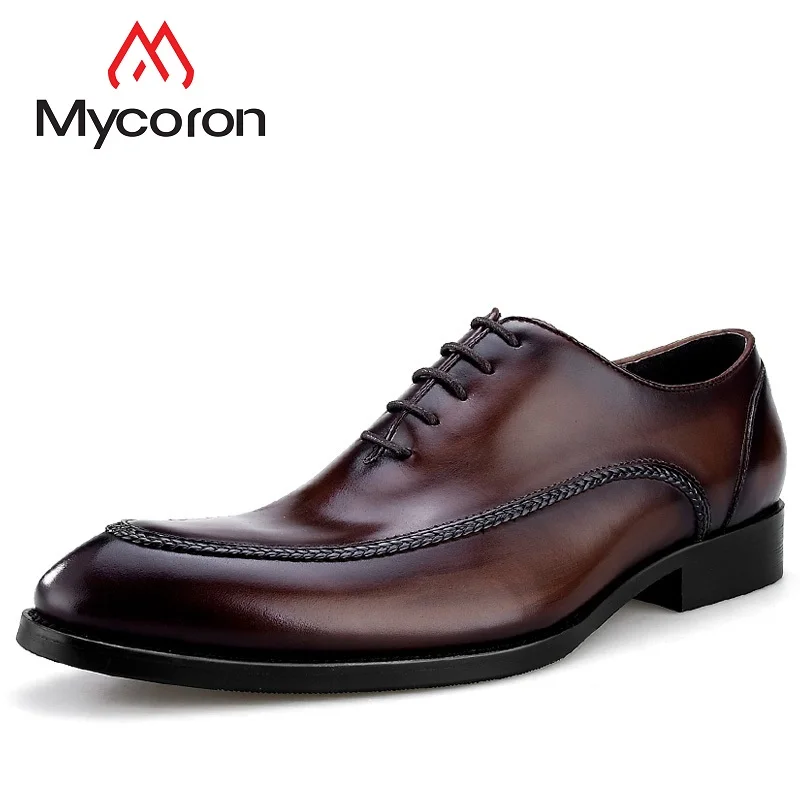 MYCORON Новое поступление ретро мужские ботинки лакированная кожа торжественное