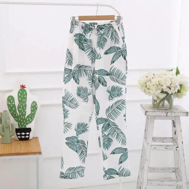 Style3 Женская одежда для отдыха пижамные штаны брюки марлевые хлопковые пижамы с принтом брюки пижамы женские брюки XL 25 цветов - Цвет: Style3
